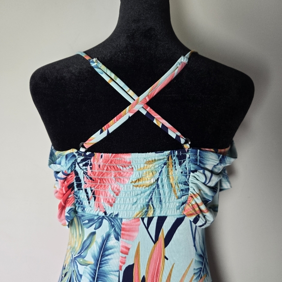 Venus Tropical Palm Tree Monstera Leaf Sun Dress XS - Picture 5 of 9
